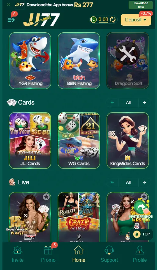 JJ7 Game
Registration & APK
